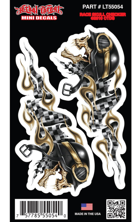 Race Skull Checker - Mini Decal