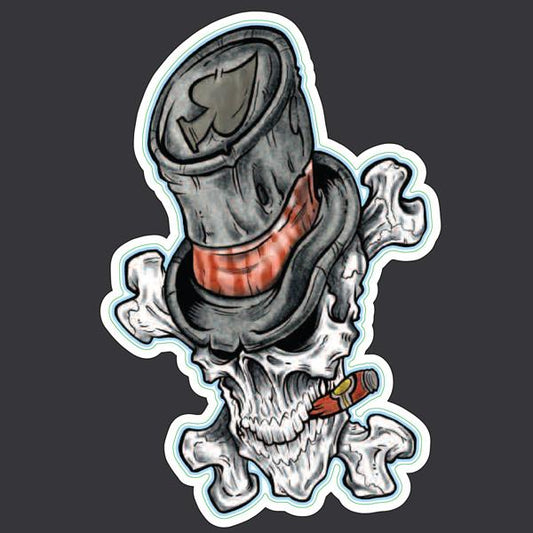 Top Hat Skull - Mini Decal