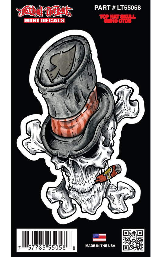 Top Hat Skull - Mini Decal