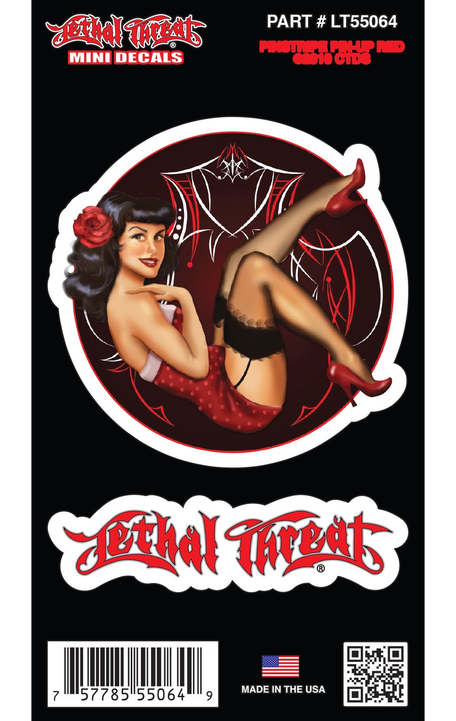 Pinstripe Pinup Red - Mini Decal