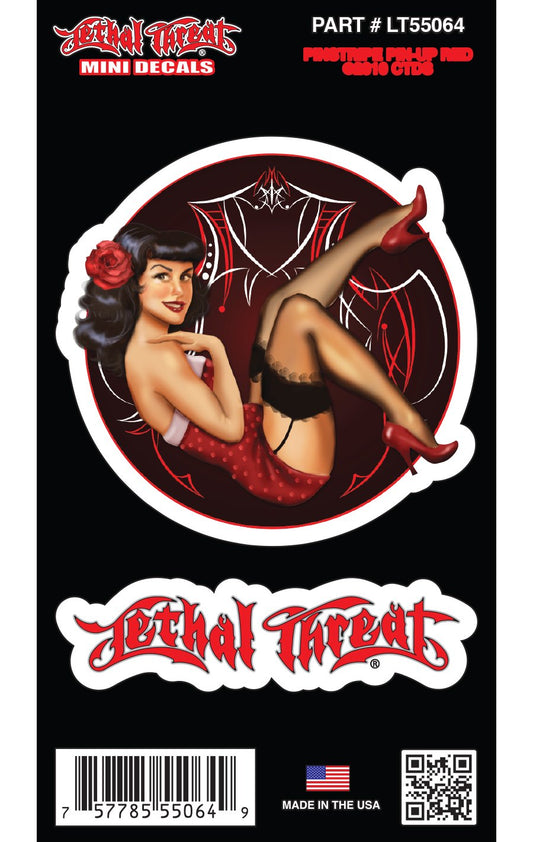 Pinstripe Pinup Red - Mini Decal