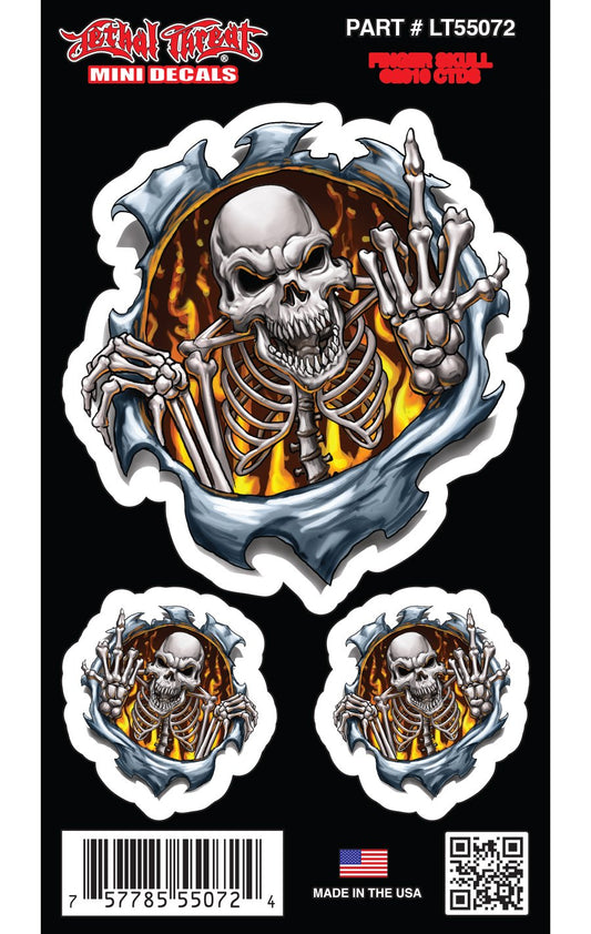 Finger Skull - Mini Decal