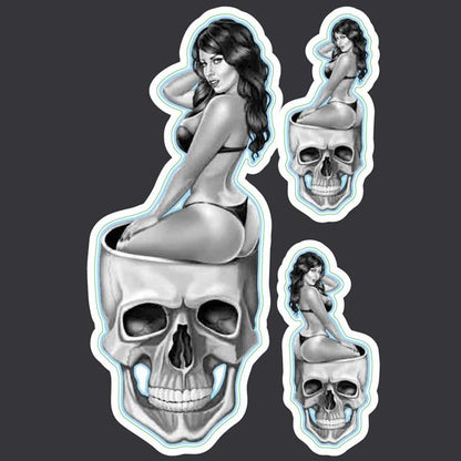 Skull Pinup - Mini Decal