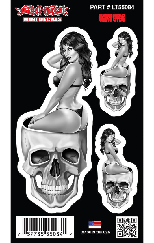 Skull Pinup - Mini Decal