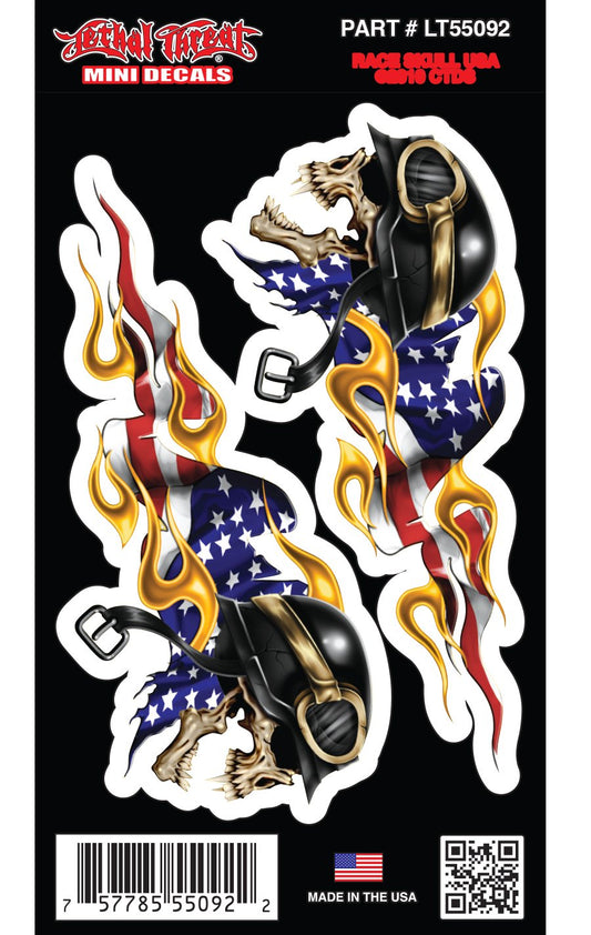 Race Skull USA - Mini Decal