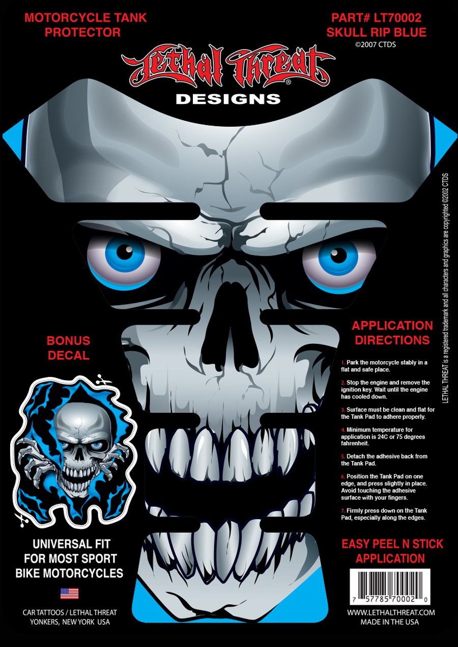 Skull RIP Blue Tank Pad