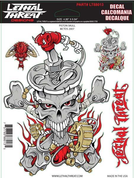 Piston Skull Decal