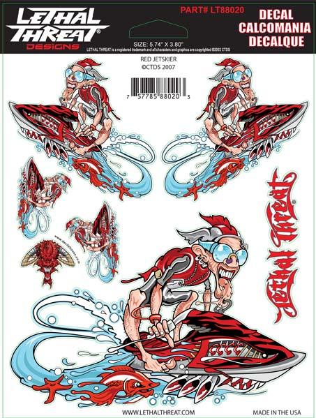 Red Jet skier Decal