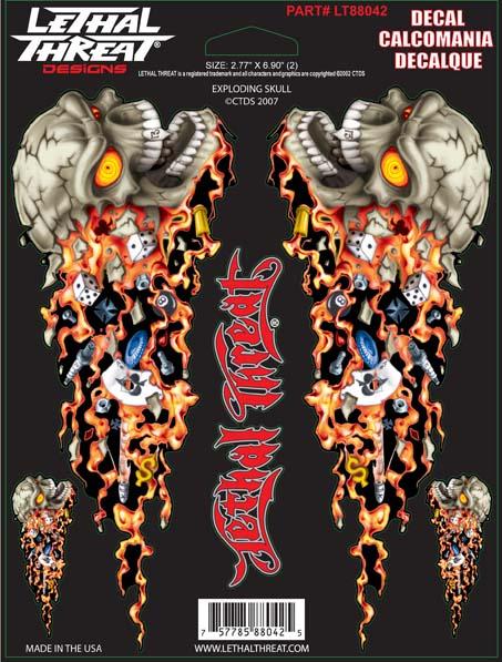 Exploding Skull Decal