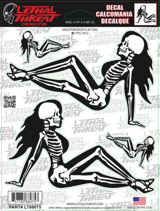 Skeleton Mud Flap Girl Decal