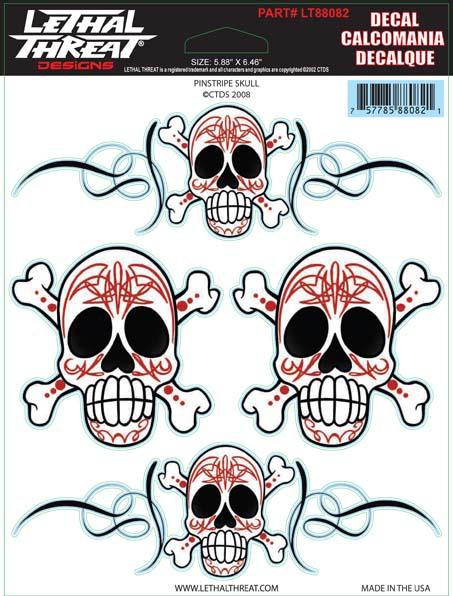 Pinstripe Skull Decal