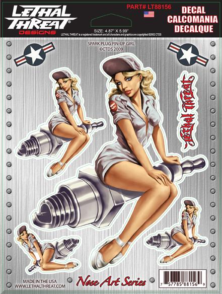 Spark Plug Pin Up Sticker