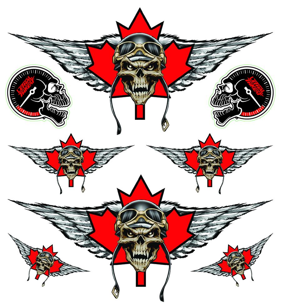 Flying Canada Skull