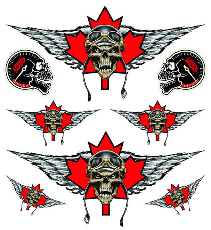 Flying Canada Skull