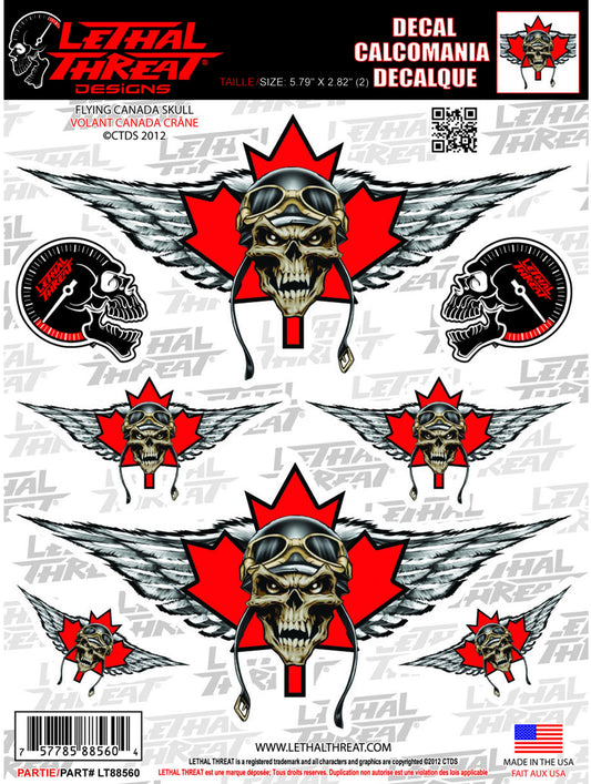 Flying Canada Skull