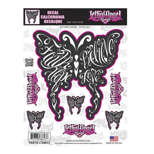 Pink Butterfly Words