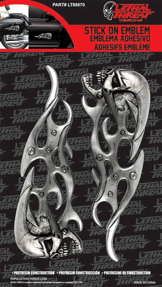 Mechanical Skull Flames Lt & Rt Emblems
