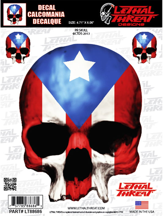 Puerto Rico Skull Decal
