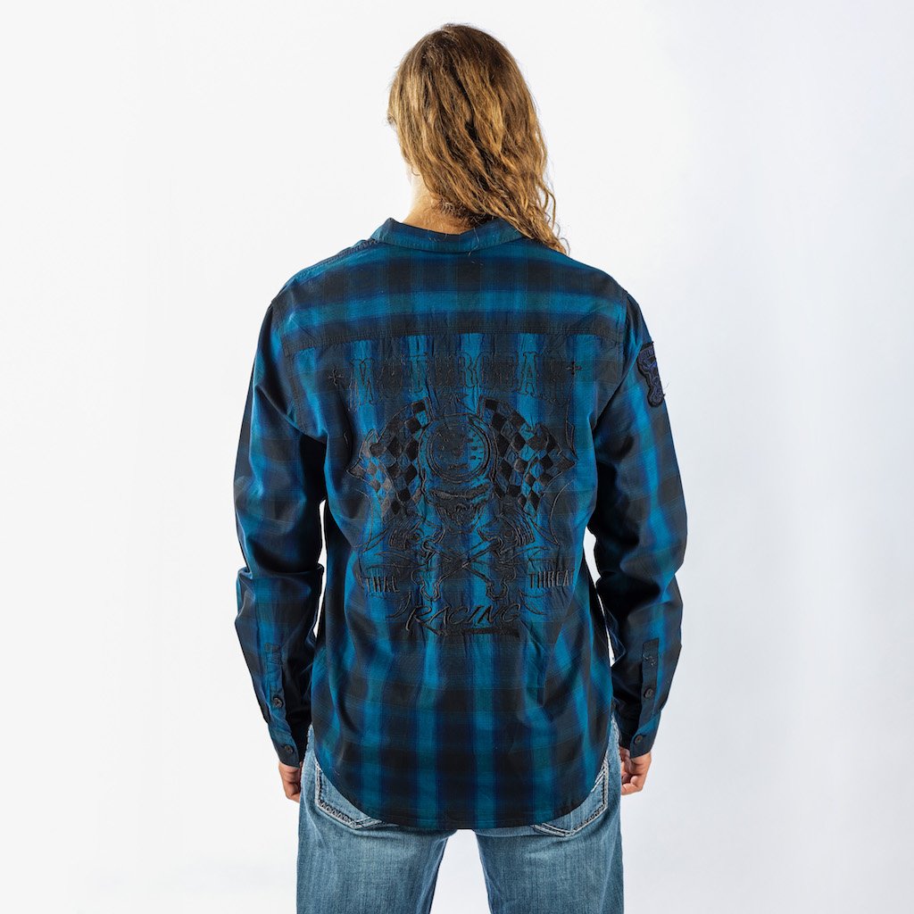 Racing Blue Plaid Shirt