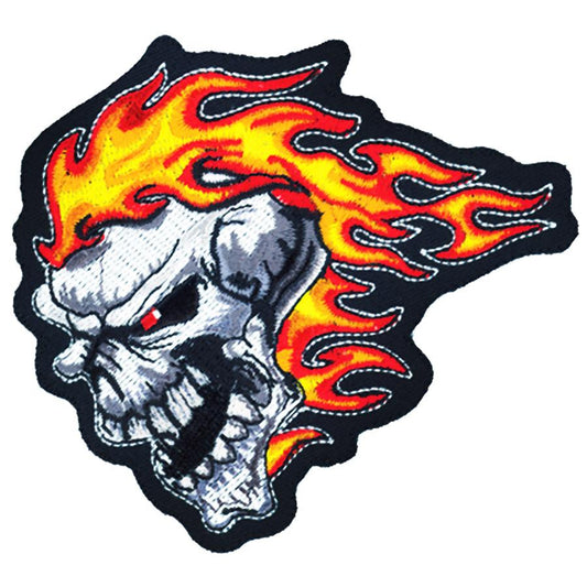Flames Skull Head Patch