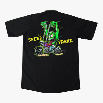 Speed Freak Monster Embroidered Work Shirt