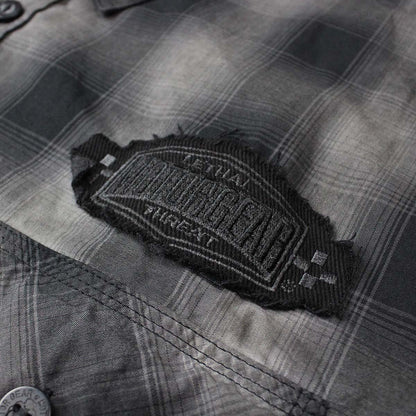 Motor Death Grey Plaid Button Down