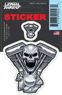 Rude & Crude Decal: V Twin Engine Skull
