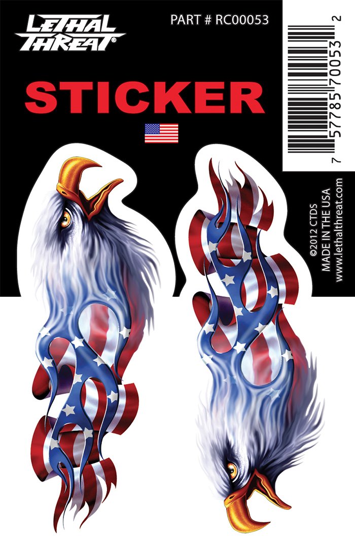 Rude & Crude Decal: Flame USA Eagle