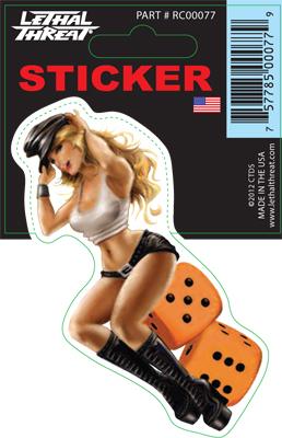 Rude & Crude Decal: Orange Dice Girl
