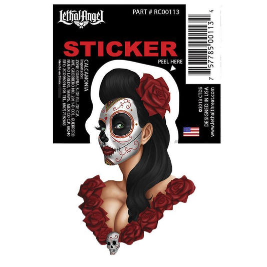 Rude & Crude Decal: DOD Girl Roses Sticker