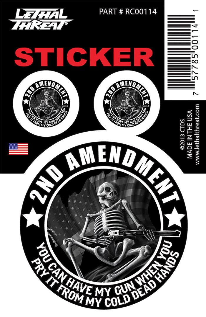Rude & Crude Decal: 2nd Amendment Skeleton