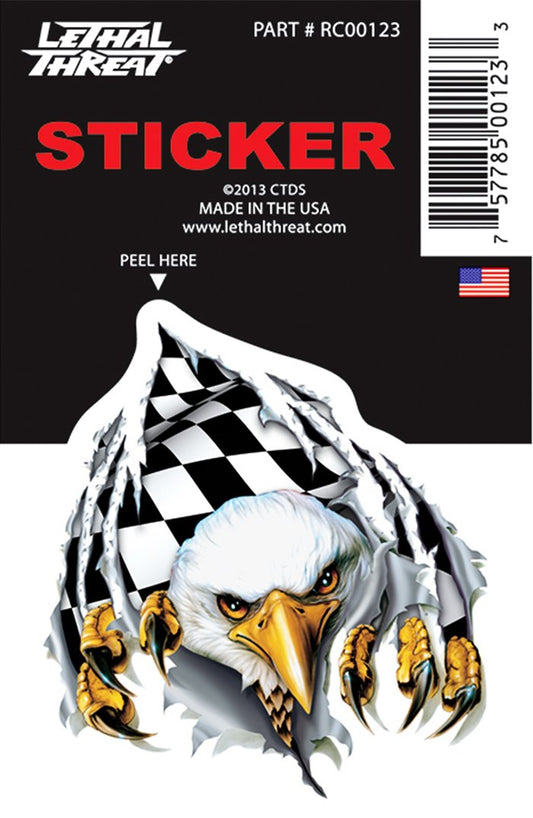 Rude & Crude Decal: Rip N Tear Checkered Eagle