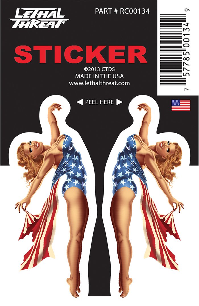 Rude & Crude Decal:  USA Pin Up Girl