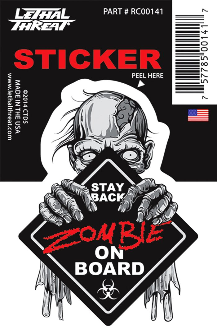 Rude & Crude Decal: Zombie On Board