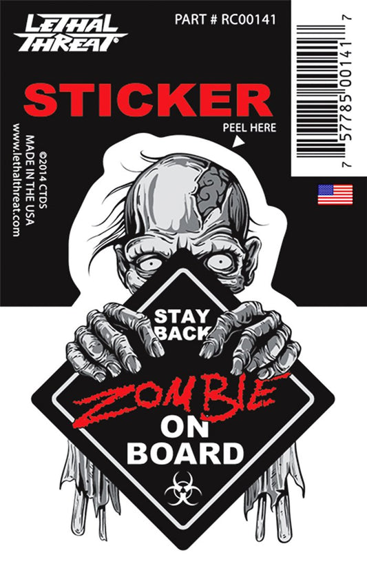 Rude & Crude Decal: Zombie On Board