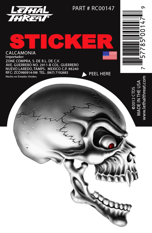 Rude & Crude Decal: Generic Skull Right Red