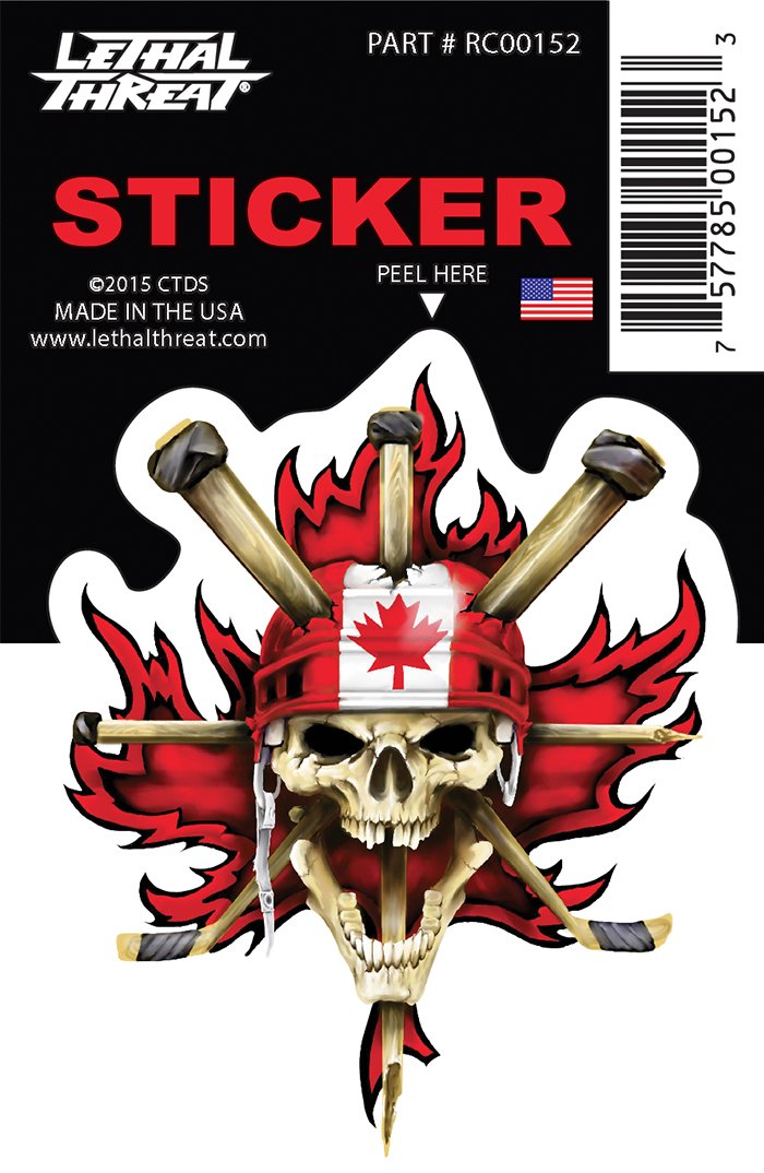 Rude & Crude Decal: Canadian Hockey Skull