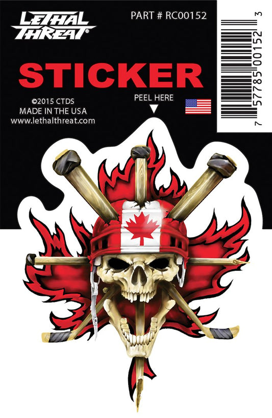 Rude & Crude Decal: Canadian Hockey Skull