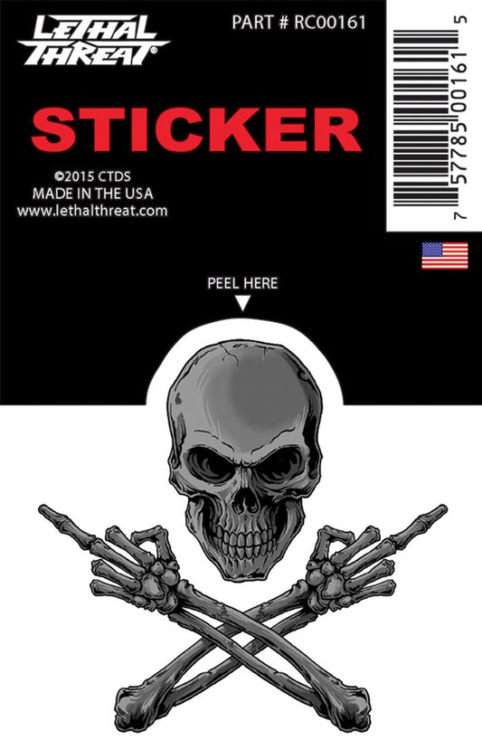 Rude & Crude Decal: Middle Finger Skull