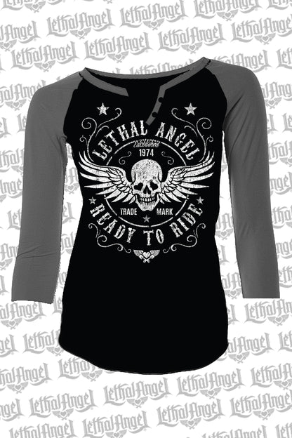 Ready to Ride Raglan 3/4 Sleeve Shirt
