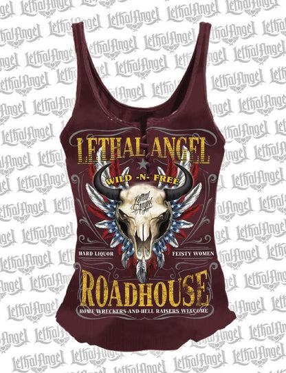 Lethal Angel Roadhouse Lace Up Tank Top