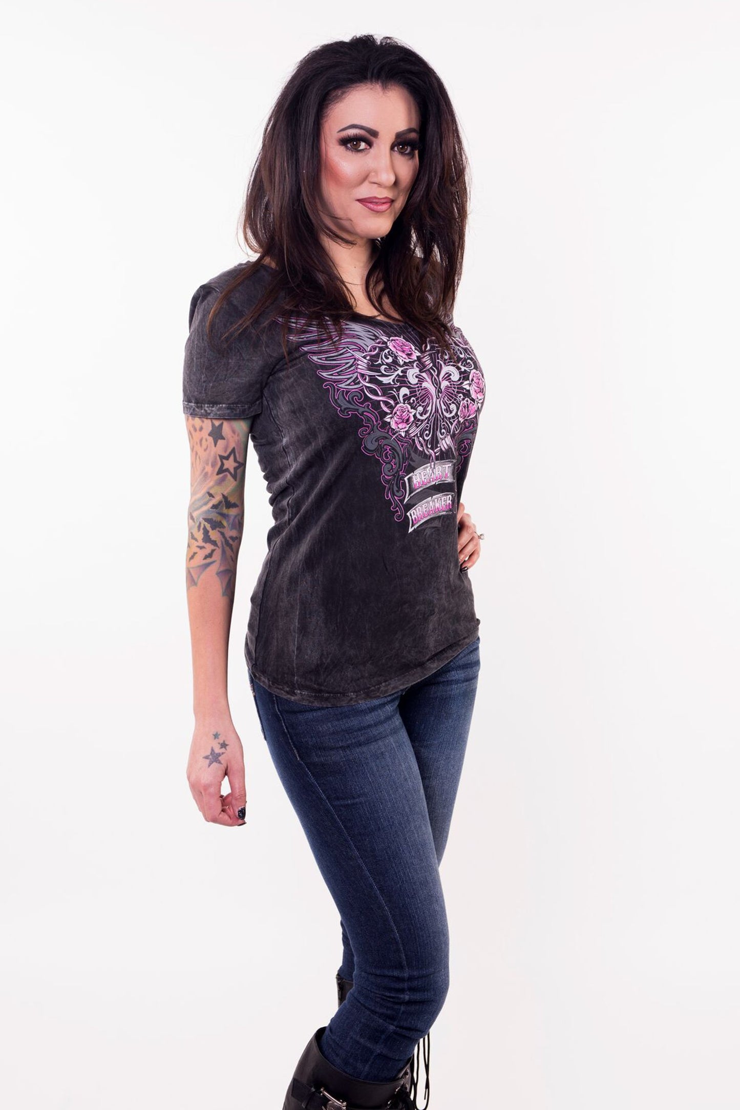 Heart Breaker V Neck Tee