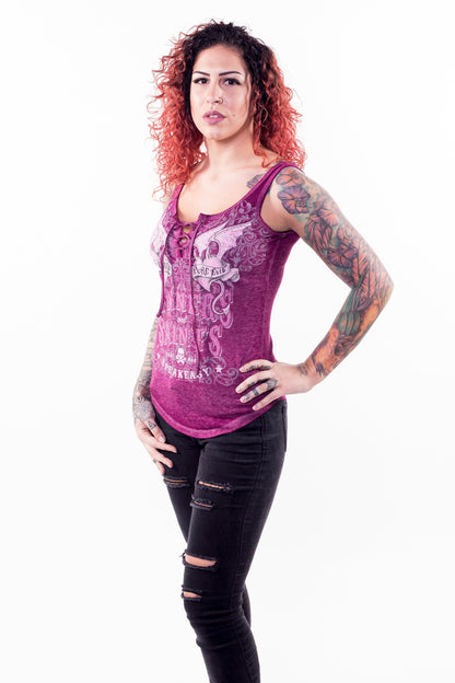 Sinners & Saints Lace Up Tank Top