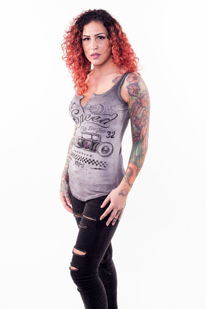 Built For Speed Hot Rod Snap Up Tank Top