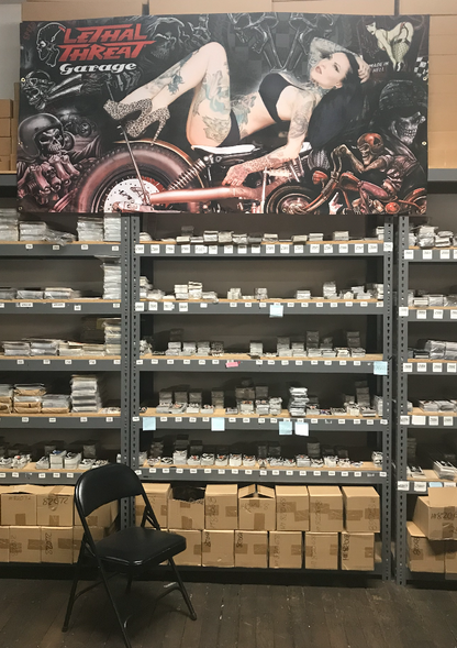 Lethal Threat Pin Up Motorcycle Banner