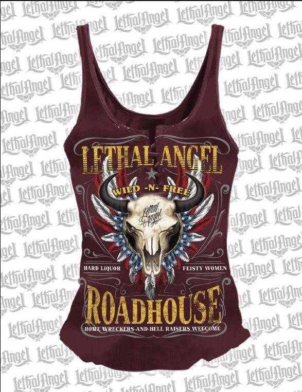 Lethal Angel Road House Lace Up Tank Top