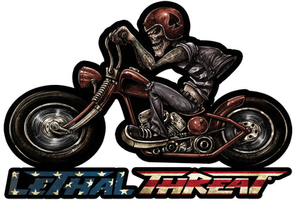 Lethal Threat Biker Metal Sign (Left side)