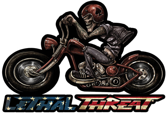 Lethal Threat Biker Metal Sign (Left side)