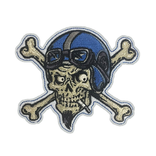 Crossbones Vintage Biker Embroidered Patch