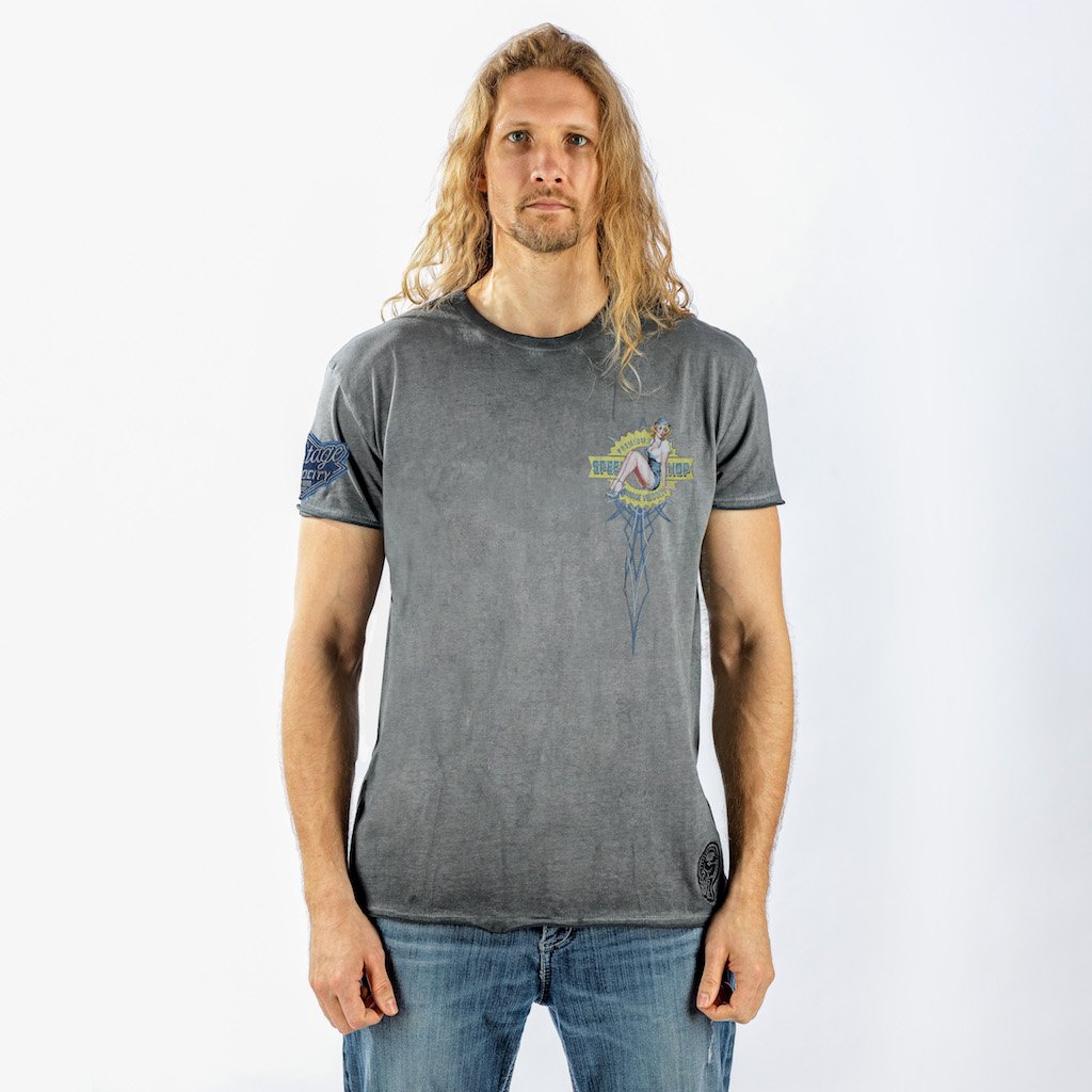 Vintage Velocity Speed Shop Pin Up Tee
